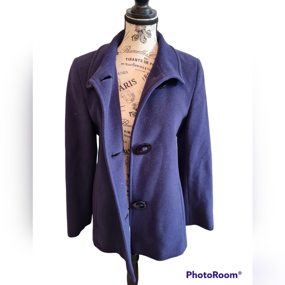 BEAUTIFUL Mallia Purple Soft Lambswool/Angora Single Breasted Pea Coat - Picture 5 of 8